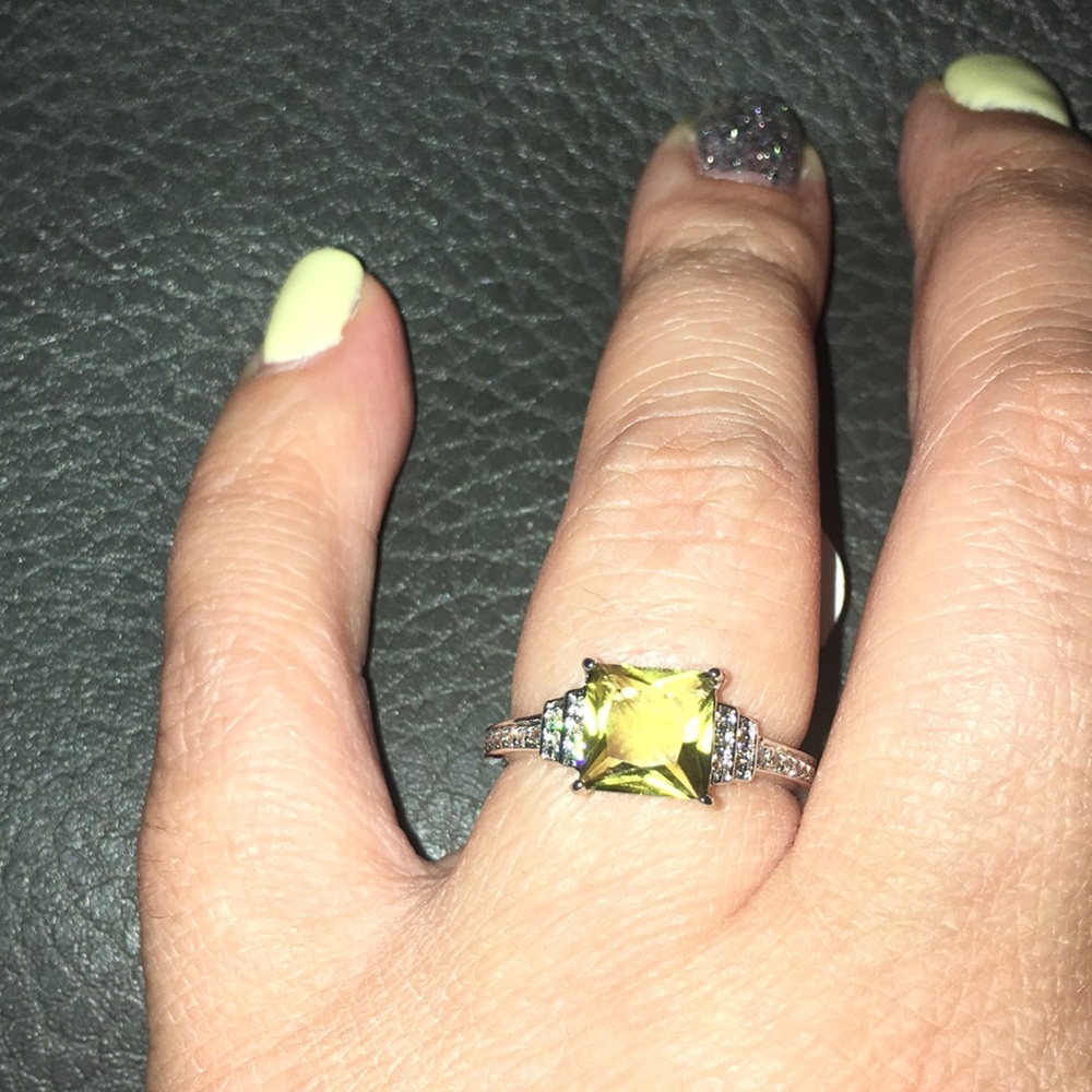 Smokey Green Peridot Ring